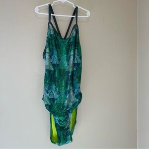 Sporti Women's Size 34 Christmas Tree One Piece Swimsuit